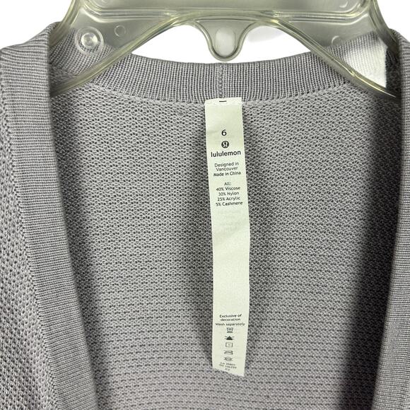 Lululemon Lunar Lengths Long Sleeve Open Front Cashmere Blend Duster Sweater 6 - Picture 6 of 8